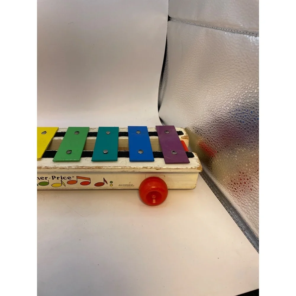 Fisher Price Pull A Tune Toy Xylophone Keys with Mallet Vintage 1964 FP 870 USA